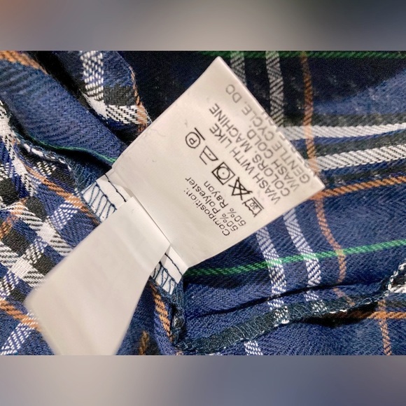 NWOT Shein short sleeve blue plaid polo - Picture 4 of 4